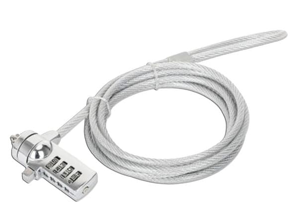Candado de Seguridad Manhattan 440448 Para Laptop, 2m, Color Plata.