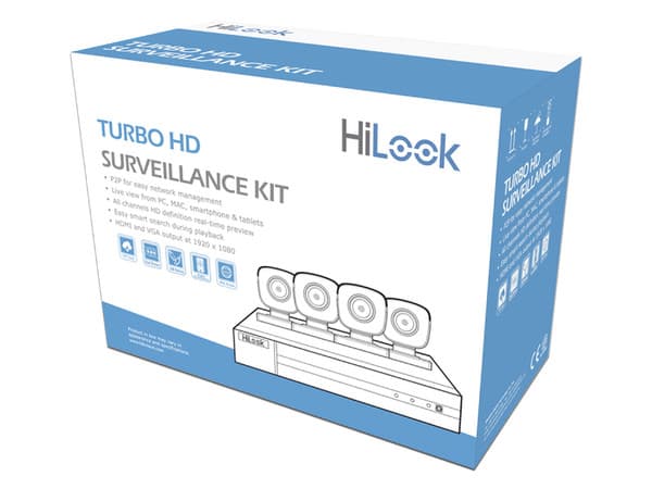 Kit de Videovigilancia Hilook HL24LQKITS-M(B), de 1 DVR DVR-204G-K1(S) de 4 Canales, 4 Cámaras Tipo Bullet THC-B120-MC, 2MP, Distancia IR de hasta 20m.