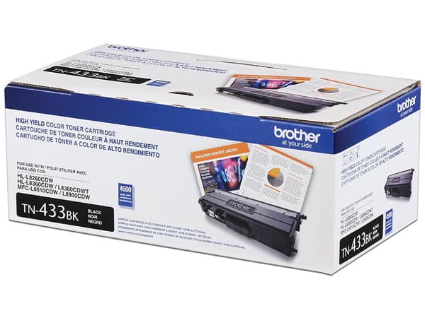 Cartucho de Tóner Brother Negro,  Modelo: TN433BK.