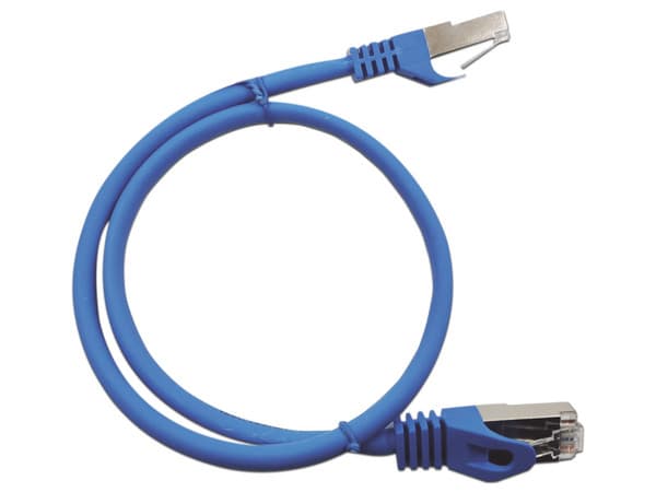 Cable de red LINKEDPRO LP-STP-6A-050-BU, Patch Cord Cat6A 10G blindado, 0.5m, Color Azul.