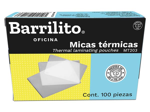 Micas Termicas Barrilito MT203, 80 x 115mm, Caja con 100 Piezas.