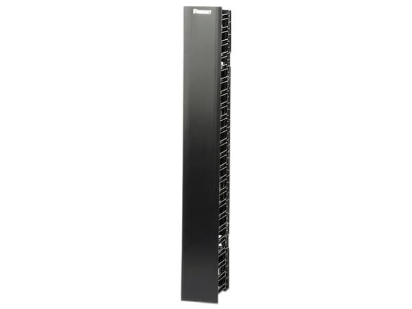 Organizador de cables vertical Panduit WMPVF45E para Rack Abierto de 45 Unidades. Color Negro