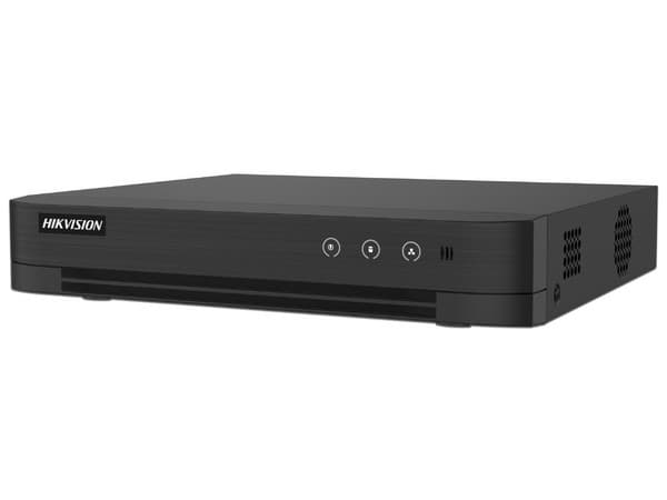 DVR Hikvision IDS-7208HUHI-M1/T de 8 Canales TurboHD + 8 Canales IP de hasta 8MP (4k), Audio dual por Coaxitron, Bahía de Disco Duro(No Incluido), H.265+