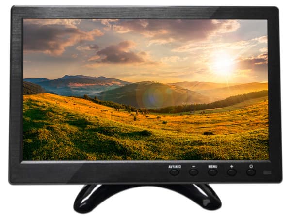 Monitor Syscom 10.1" TFT-LCD ideal para colocar en vehículos o DVR/NVR. Entradas de video HDMI, VGA y RCA (CVBS).