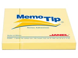 Notas Adhesivas Janel Memo Tip, 3" x 3", 100. Color Amarillo. - imagen 3