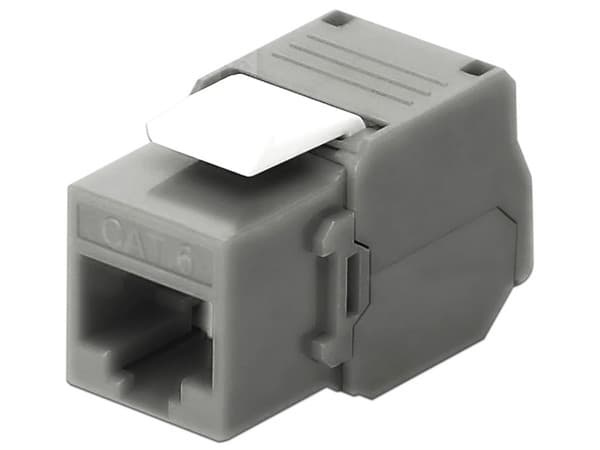 Módulo Jack Keystone LinkedPro LP-KJ-610-TTGY, Cat6, Terminación en ángulo 180 grados. Color Gris.