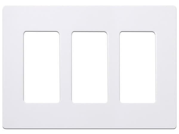 Placa de Pared Lutron CW-3-SS de 3 Espacios, Para atenuador, Switch o Control Remoto PICO, Color Blanco.