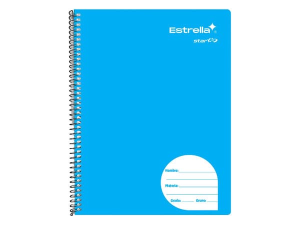 Cuaderno Profesional Estrella Star Kid Blanco 100 Hojas Portada Lisa (Modelo 672) mide aproximadamente 20 x 26.1 cm y está compuesto por 100 hojas de papel blanco de 50 gramos, ideales para escritura y dibujo.