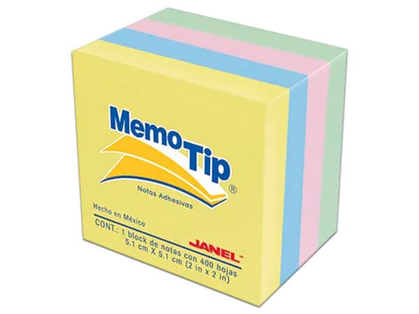 Notas Adhesivas Janel Memo Tip, Color Pastel, C/400.