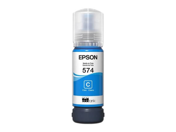 Botella de Tinta Epson T574, 70 ml, Color Cian.