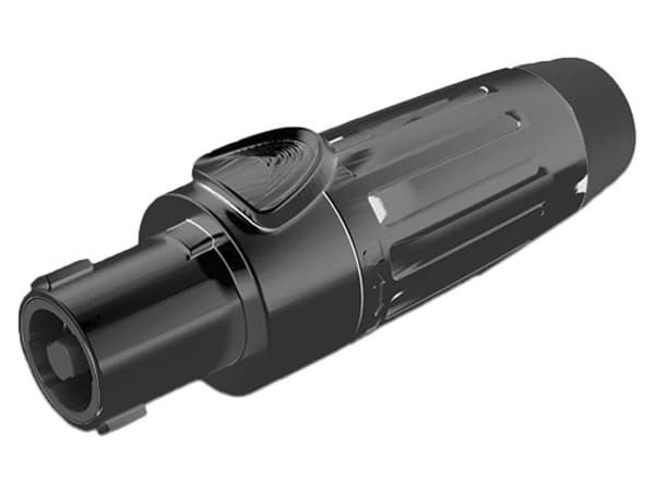 Conector de Audio Speakon Seetronic SLDF4-B, Hembra, 4 polos, hasta 30A. Color Negro.