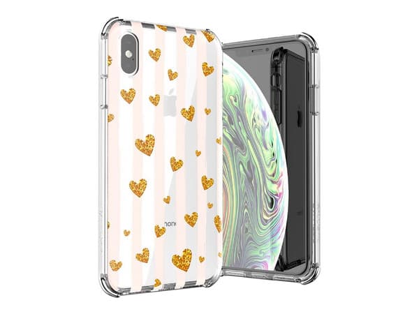 Funda BALLISTIC Jewel Mirage, diseño de Corazones para iPhone Xs/X, protector de uso rudo.