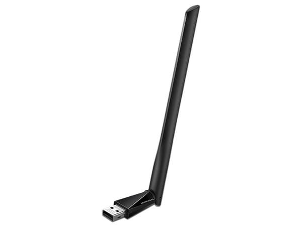 Adaptador Inalámbrico USB Mercusys MU6H AC650 de doble banda 2.4GHz - 5GHz, Wireless AC (Wi-Fi 5), hasta 600Mbps, antena de alta ganancia, USB.