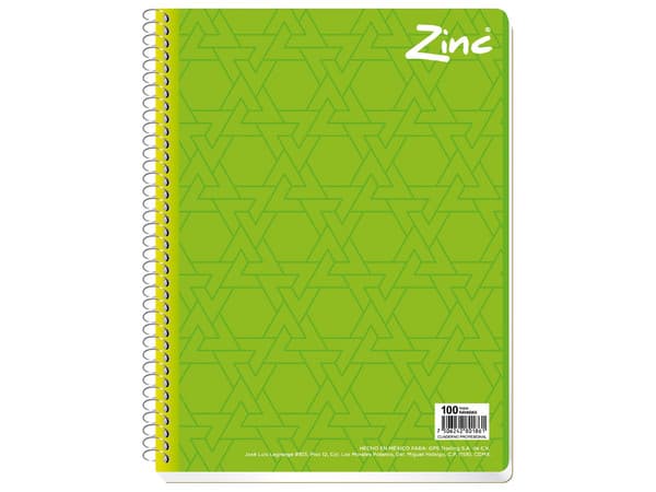 Cuaderno Scribe Zinc Profesional Espiral Sencillo C.7 100H (Modelo: 8313) es una opción ideal para profesionales y estudiantes que requieren un cuaderno de alta calidad y resistencia.