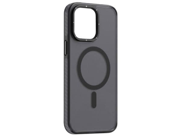 Funda Protectora TEKKU Matte Color para iPhone 15 PLUS, MagSafe, Color Transparente Negro.