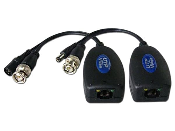 Video Balum, Pasivo con extensión de micro coaxial y cable de energía para cámara.