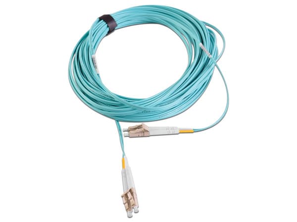 Jumper de Fibra Óptica Multimodo Siemon FJ2-LCLC5L-10AQ de 10m, Conector LC-LC, Dúplex, Color Azul.