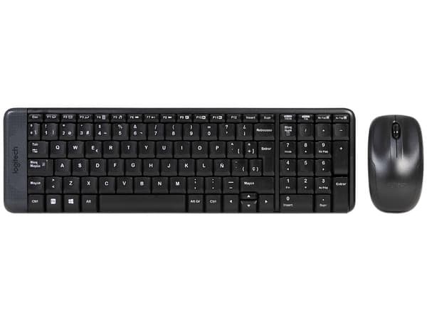 Kit de Teclado y Mouse Inalámbricos Logitech Wireless Combo MK220, Receptor USB. Color Negro.