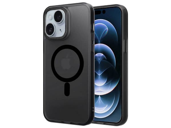 Funda Protectora Tekku Matte, Compatible con iPhone 15 Plus, Compatible con MagSafe, Color Negro.