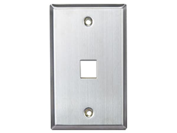 Placa Sencilla Leviton de Acero Inoxidable 1 Puerto de red. 