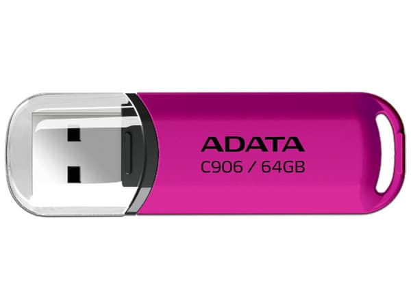 Unidad Flash USB 2.0 ADATA C906 de 64GB. Color Rosa.