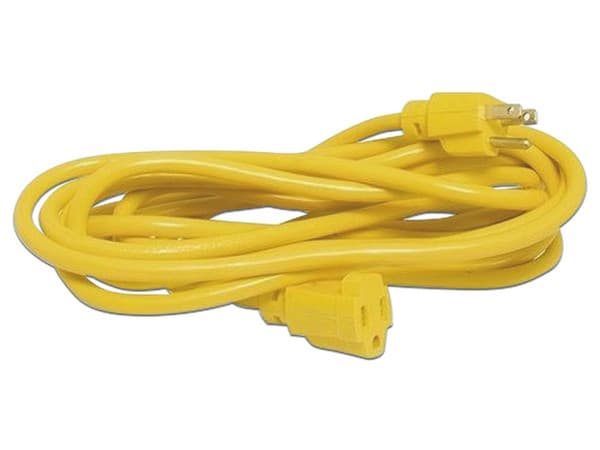 Extensión Eléctrica, Uso Rudo, Aterrizada, 15 m, 127 V CA, 10 A Máximo, Color Amarillo.