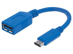 Cable Manhattan de USB-C (macho) a USB-A (hembra), 15cm. Color Azul. - imagen 1
