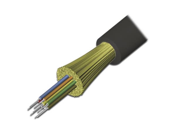 Cable de Fibra Óptica SIEMON 9GD5R006D-T301A de 6 hilos, Interior/Exterior, Tight Buffer, No Conductiva (Dieléctrica), Riser, Multimodo OM3 50/125 optimizada, 1m.