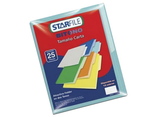 Folder Mapasa Bitono tamaño Carta, 25 piezas. Color Azul.