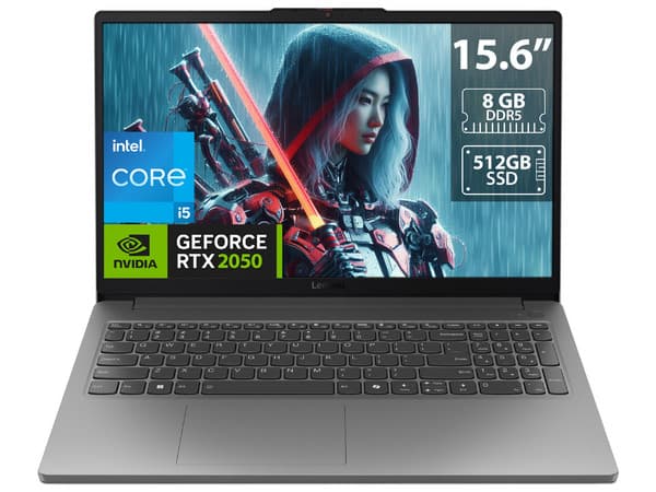 Laptop Gamer Lenovo LOQ 15IAX9E:Procesador Intel Core i5 12450HX (hasta 4.4 GHz),Memoria 8GB DDR5,SSD de 512GB,Pantalla de 15.6" IPS Full HD  (1920x1080), 144Hz,Video NVIDIA GeForce RTX 2050 4GB GDDR6,S.O. Windows 11 Home,Teclado en Inglés.