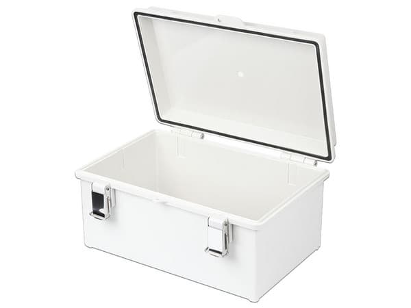 Gabinete Precision PST-3546-16E de Plástico ABS, Uso en Intemperie, Cierre por broche, IP66. Color Blanco.