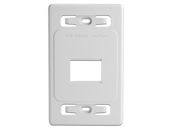 Placa de pared Modular MAX SIEMON MX-FP-S-02-02B de 2 salidas (versión bulk). Color blanco