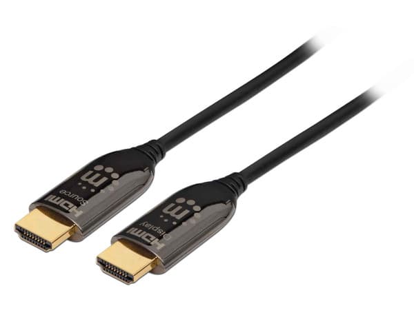 Cable de vídeo Manhattan HDMI 2.0(M-M) de Fibra Óptica, 50m, Color Negro.
