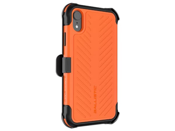 Funda BALLISTIC Tough Jacket Maxx para iPhone XR, con clip y mica de pantalla. Color Naranja.