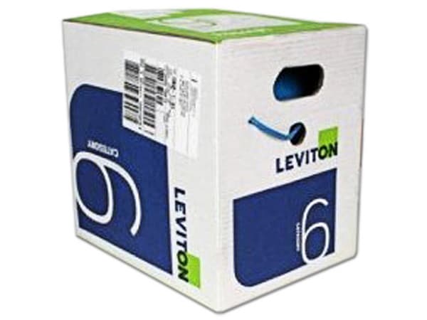 Bobina de cable LEVITON Caja Pull-Box, UTP Cat6+ con 305m. Color Azul.