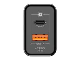 Cargador de pared Acteck Energon Prime con 1 puerto USB, 38w carga rápida. Color Negro. - imagen 2