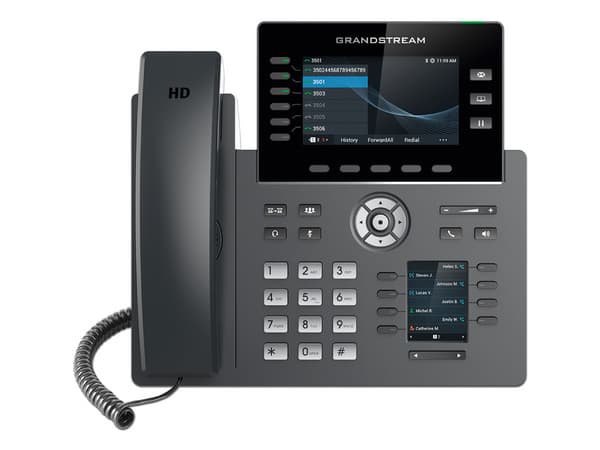 Teléfono de Alámbico IP Grandstream GRP2616, 6 lineas, 2 RJ45 Gigabit Ethernet.