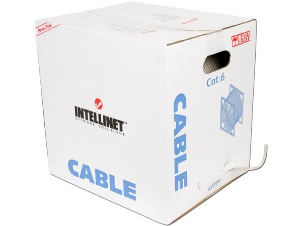Bobina de Cable Cat6 (UTP) Caja con 305 m, Gris, 23 AWG, Sólido