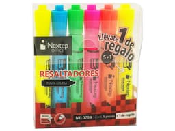 Juego Resaltadores Nextep NE-079X de 5 Colores Punta Cincel 4mm - imagen 1