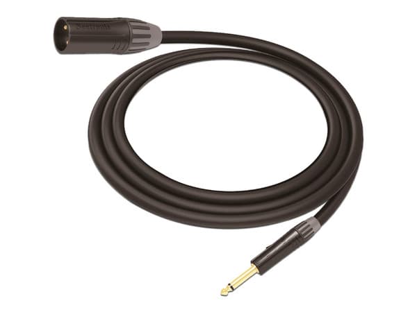 Cable de Audio Cosmiconn de Conector XLR Macho de 3 polos a TRS Macho (6.35mm), Mono, Conector Seetronic, 5m. Color Negro.