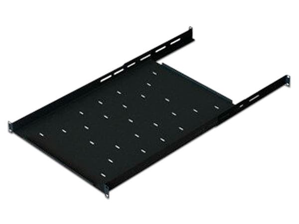 Charola Ajustable para Rack de 19" de 4 postes de 1U. Profundidad de 633 a 816 mm.