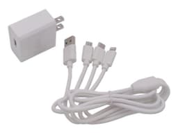 Cargador de Pared EPCOM PL52C, Multi-puertos, 1 x USB-C, 1 x Micro USB, 1 x Lightning, 5V, Color Blanco. - imagen 1