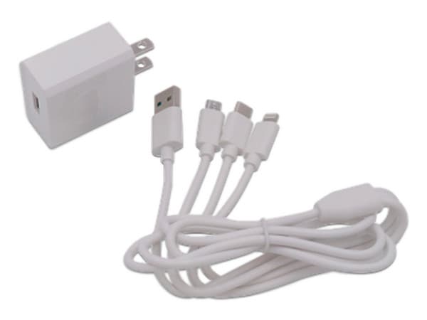 Cargador de Pared EPCOM PL52C, Multi-puertos, 1 x USB-C, 1 x Micro USB, 1 x Lightning, 5V, Color Blanco.