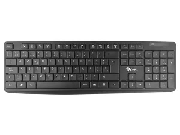 Teclado inalámbrico Stylos STPTEC4B, USB. Color Negro.