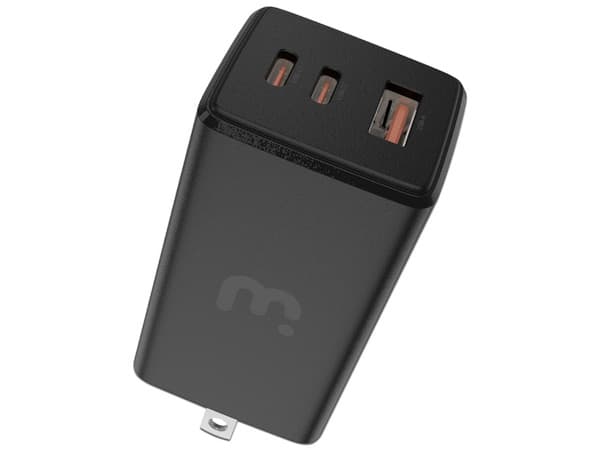 Cargador AC MYBAT, 67W, GaN, Universal, USB-C, Negro, Para MacBook, Laptops, iPad, iPhone, Android, Tablets.