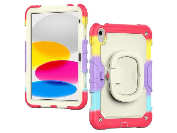 Funda de Uso Rudo TEKKU HandleD, Compatible con iPad 8 de 10.2", Multicolor.
