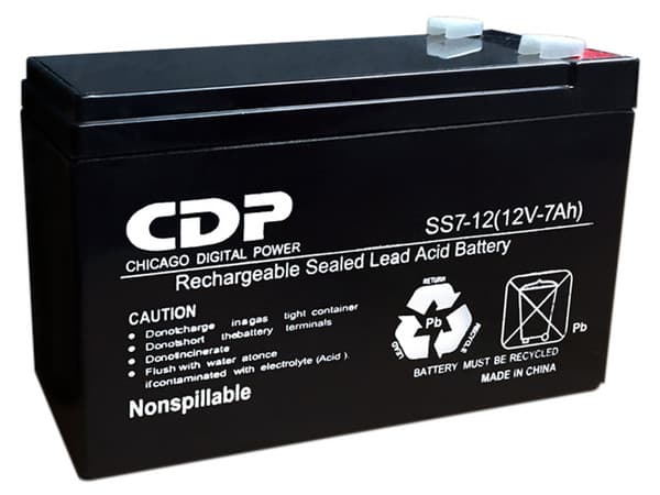 Batería CDP SLB 12-7.2 de 12V, 7.2Ah, Tecnología VRLA/Lead Acid y Terminales Faston.