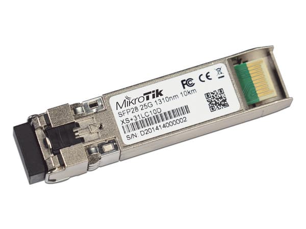 Transceptor MiniGbic MIKROTIK XSFP+, Hasta 10km, Duplex para Fibra Mono Modo.