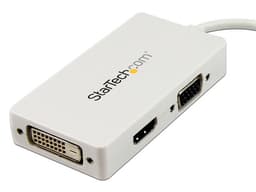 Adaptador Mini DisplayPort a VGA DVI y HDMI - Convertidor MiniDP todo-en-uno para MacBook - Blanco - imagen 2