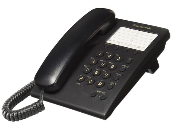 Teléfono Panasonic KX-TS550MEB analógico de 100 entradas. Color Negro.